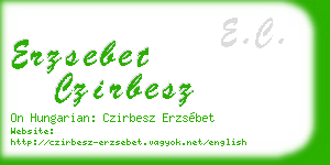 erzsebet czirbesz business card